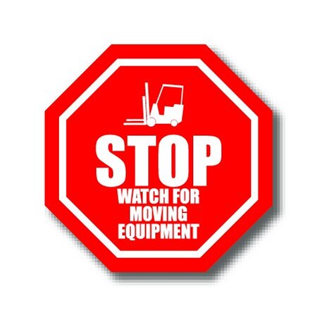 Ergomat 16in OCTAGON SIGNS - Stop Watch for Moving Equipment DSV-SIGN 256 #1016 -UEN